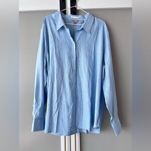 Ted Baker LINEN Blend Sky Blue Casual Button Down Shirt